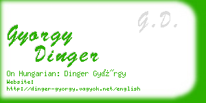 gyorgy dinger business card